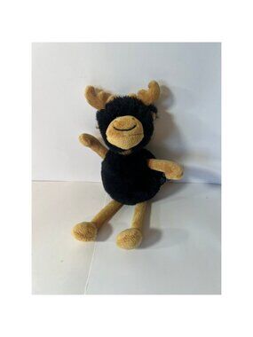 Warm Buddy Moose Plush Stuffed Animal Black Tan Fuzzy Soft Toy 11 inch